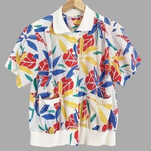 Vintage Floral Button-Up Top